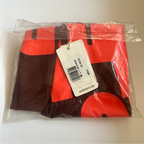 NWT Agua Bendita Theo Men’s Trunks Reversible Orange Sellout Size 38 - Picture 5 of 7